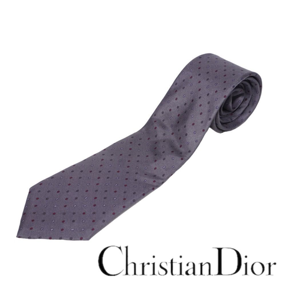 Christian Dior Paris | New York Gray Silk Tie